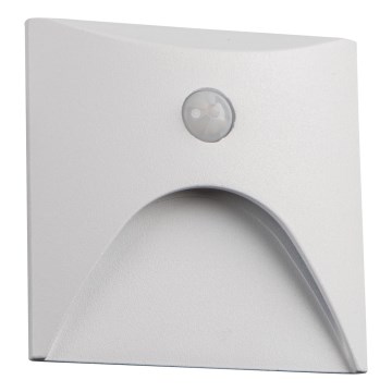 LED стълбищно осветително тяло със сензор за движение и за здрач EXIN LED/2,5W/230V 4000K IP65 бяло, квадратно