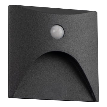 LED стълбищно осветително тяло със сензор за движение и здрач EXIN LED/2,5W/230V 3000K IP65 антрацит, квадратно