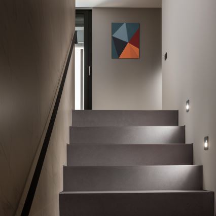 LED стълбищно осветително тяло със сензор за движение и сумрак LED/1,5W/230V 3000/4000/6000K антрацит