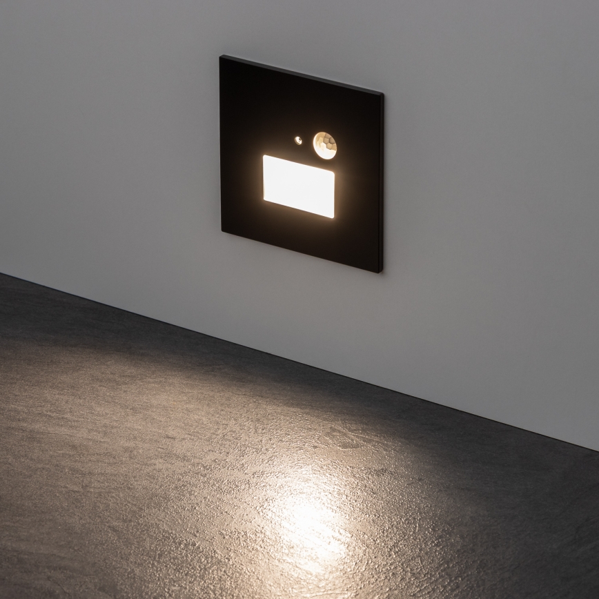 LED осветително тяло за стълбище със сензор за движение и сумрак LED/1,5W/230V 3000/4000/6000K черно