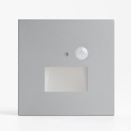 LED осветително тяло за стълбище със сензор за движение и сумрак LED/1,5W/230V 3000/4000/6000K сребристо