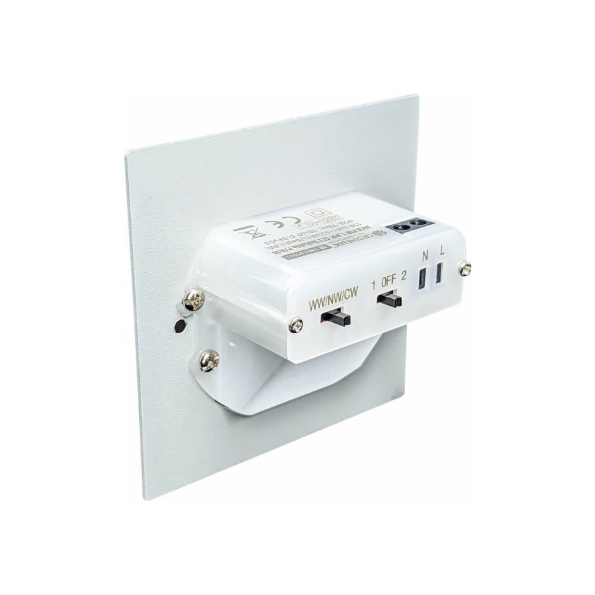 LED осветително тяло за стълбище със сензор за движение и сумрак LED/1,5W/230V 3000/4000/6000K сребристо