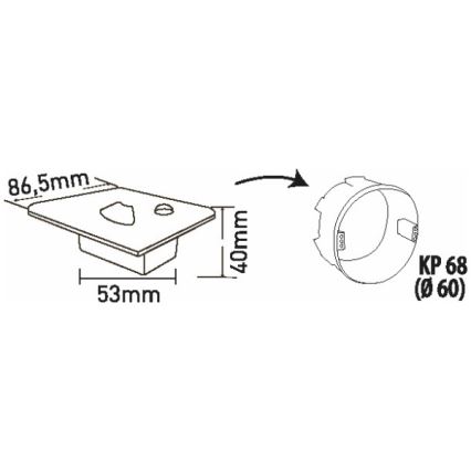 LED осветително тяло за стълбище със сензор за движение и сумрак LED/1,5W/230V 3000/4000/6000K сребристо