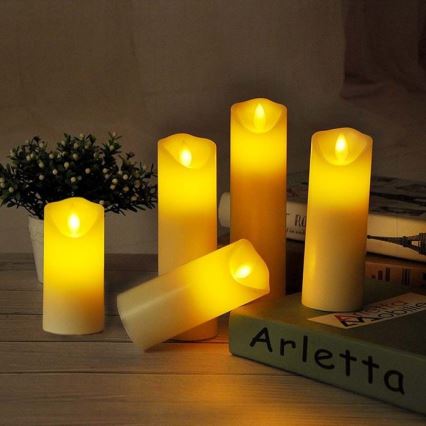 LED свещ LED/2xAA топло бял 12,5 см