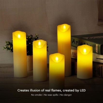 LED свещ LED/2xAA топло бял 12,5 см