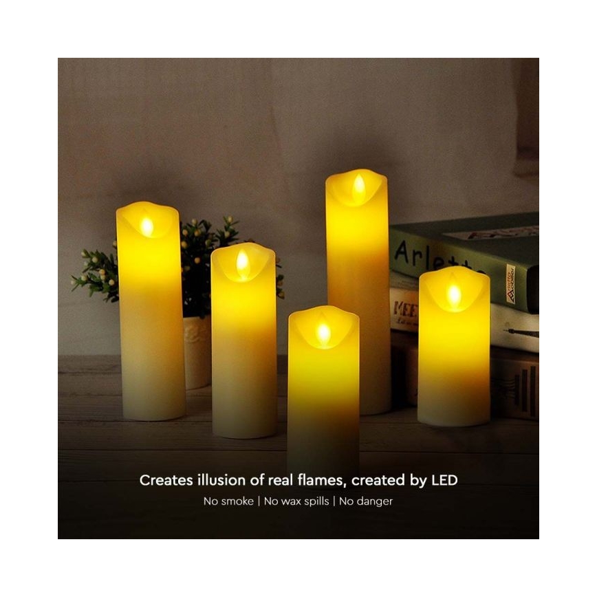 LED свещ LED/2xAA топло бял 12,5 см