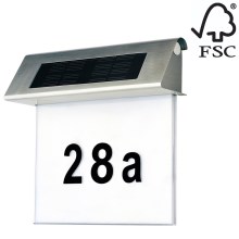 LED Соларен номер за къща LED/2x0,07W/2,4V IP44 - FSC сертифициран