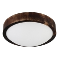 LED таванен осветител OAK SMOKY SLIM LED/20W/230V 4000K Ø 27 cm дъб/тъмно кафяво