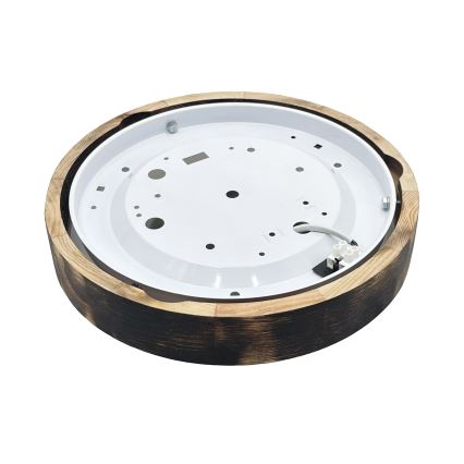 LED таванен осветител OAK SMOKY SLIM LED/20W/230V 4000K Ø 27 cm дъб/тъмно кафяво