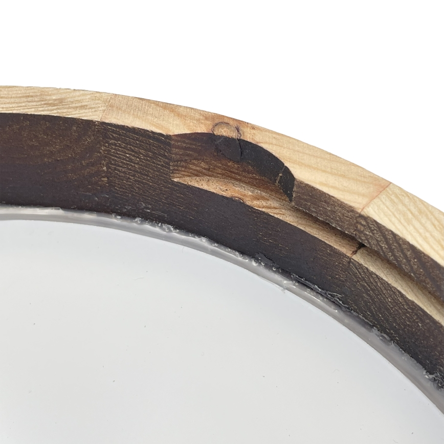 LED таванен осветител OAK SMOKY SLIM LED/20W/230V 4000K Ø 27 cm дъб/тъмно кафяво