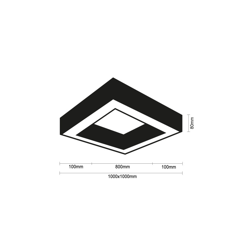 LED таванен панел LED/130W/230V 3000/4000/6500K 100x100 cm черен