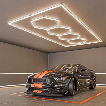 LED таванен плафон HEXAGON LED/426W/85-265V 4000K 484x243 cm CRI 90 IP44 бял