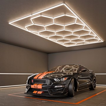 LED таванен плафон HEXAGON LED/696W/85-265V 4000K 484x243 cm CRI 90 IP44 бял