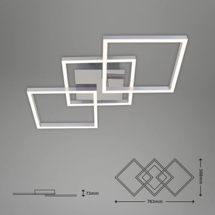 LED таванен плафон LED/33W/230V 3000K матов хром