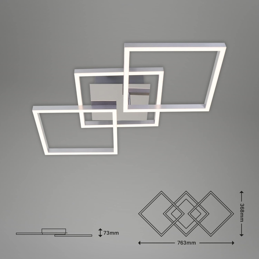 LED таванен плафон LED/33W/230V 3000K матов хром