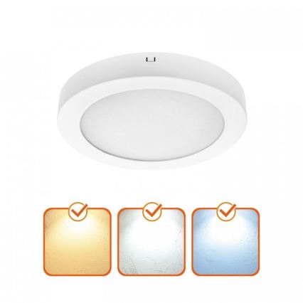 LED таванен плафон SIGARO, 18 W/230 V, 3000/4000/6500 K, диаметър 22 см, бял