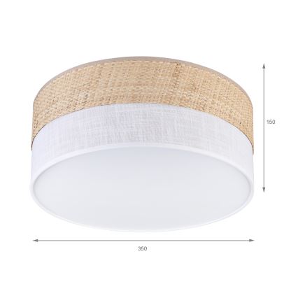 LED плафон SIRJA BOHO LED/20W/230V 4000K Ø 35 см бежово/бяло