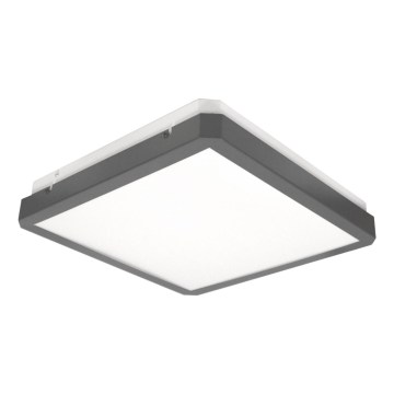 LED таванен плафон със сензор за движение и сумрак RAVA LED/38W/230V 4000K 41x41 cm антрацит