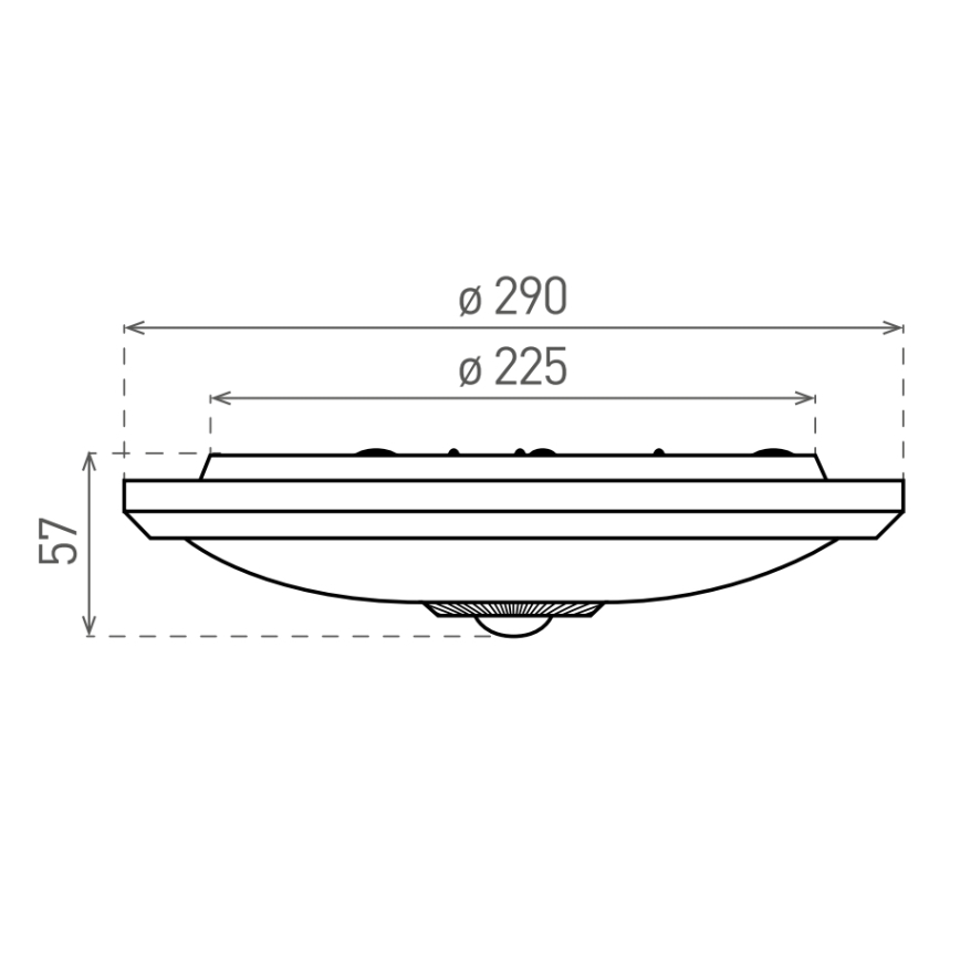 LED таванен плафон със сензор за движение и за здрач, LED/16W/230V, диаметър 29 см, бял