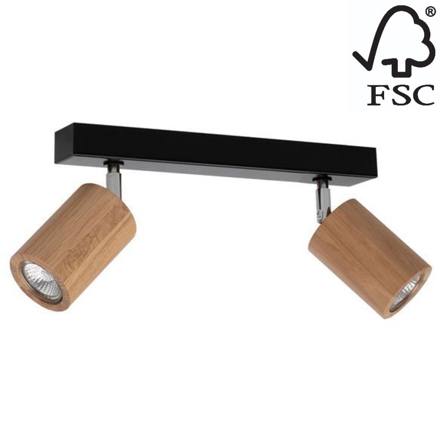 LED Таванен спот MATTI 2xGU10/5W/230V дъб - FSC сертифициран