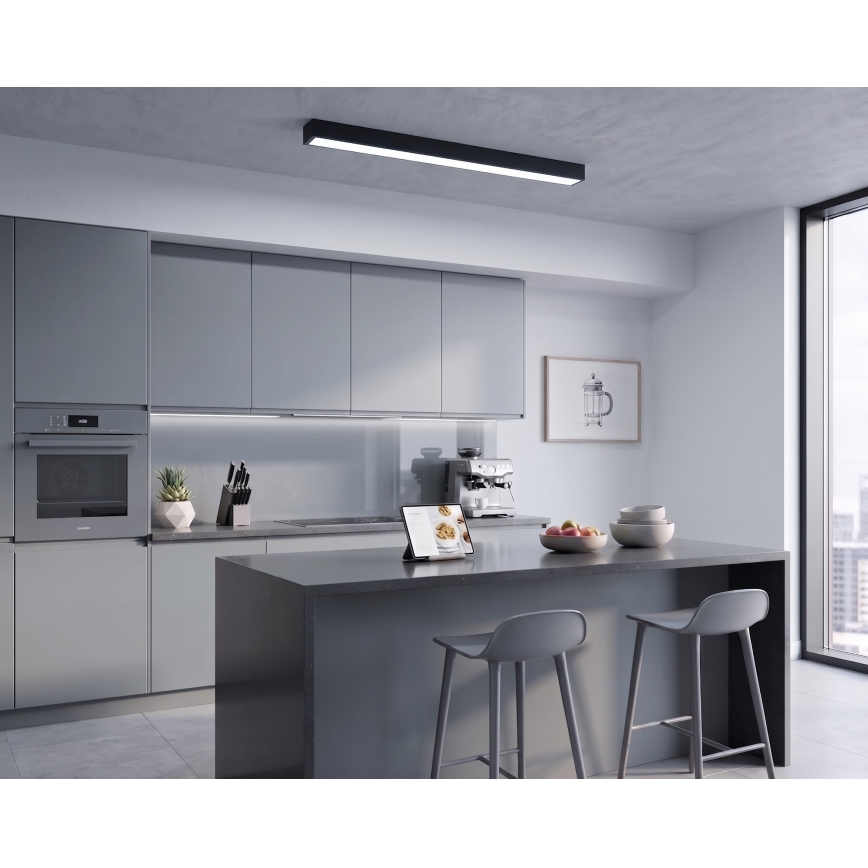 LED таванен/висящ полилей на кабел LED/44W/230V 6000K 120 cm черен