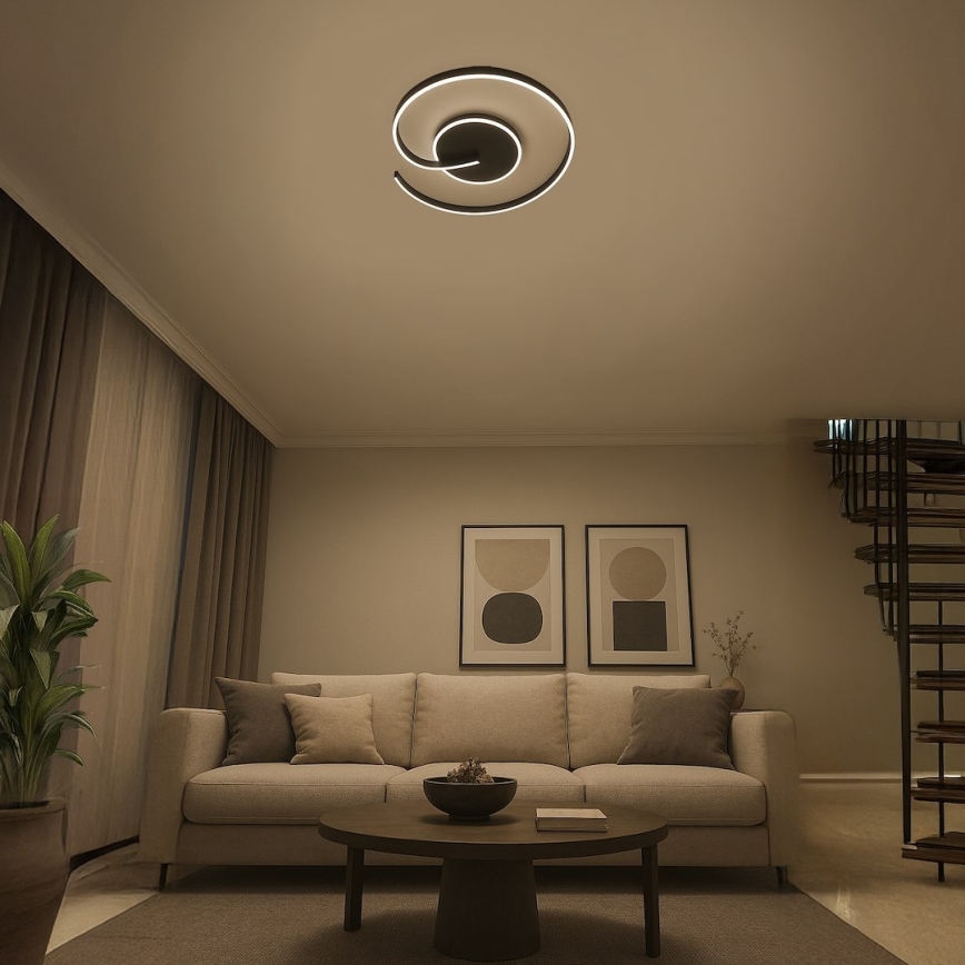 LED таванна лампа LORENZO LED/22W/230V Ø 50 см, черна