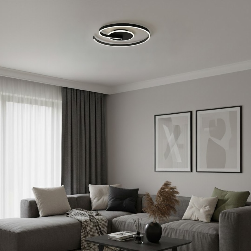 LED таванна лампа LORENZO LED/22W/230V Ø 50 см, черна