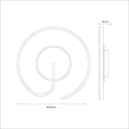 LED таванна лампа LORENZO LED/22W/230V Ø 50 см, черна