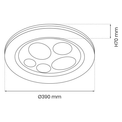 LED таванна таванна светлина BUBBLES LED / 48W / 230V + ДУ