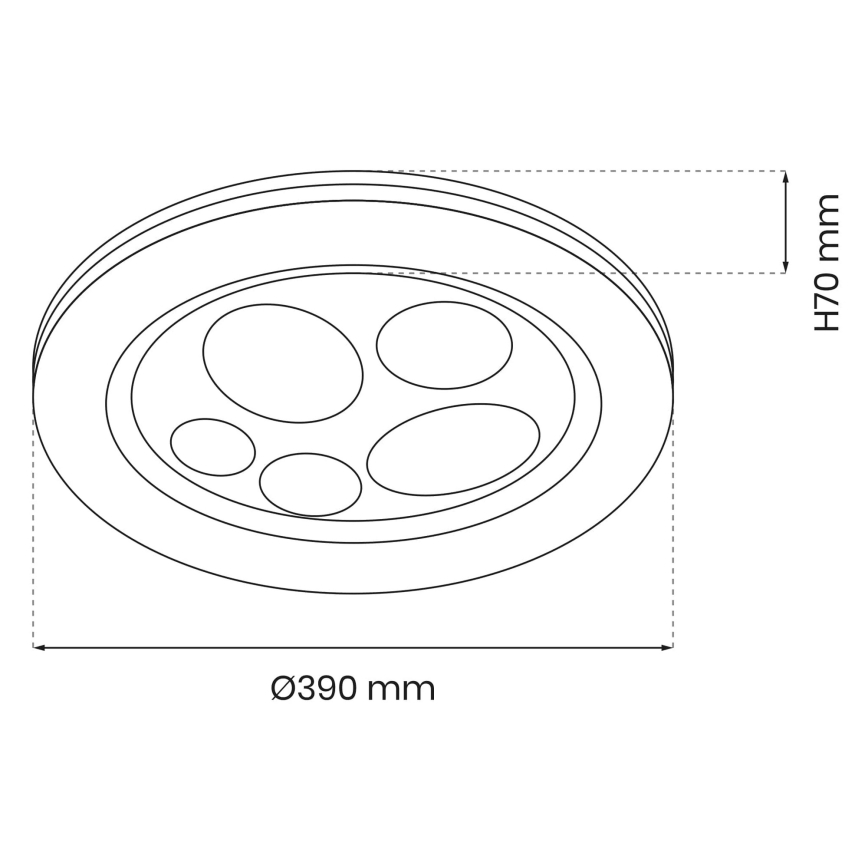 LED таванна таванна светлина BUBBLES LED / 48W / 230V + ДУ