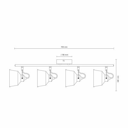LED Таванна закрепена лампа 4xE14/8W/230V