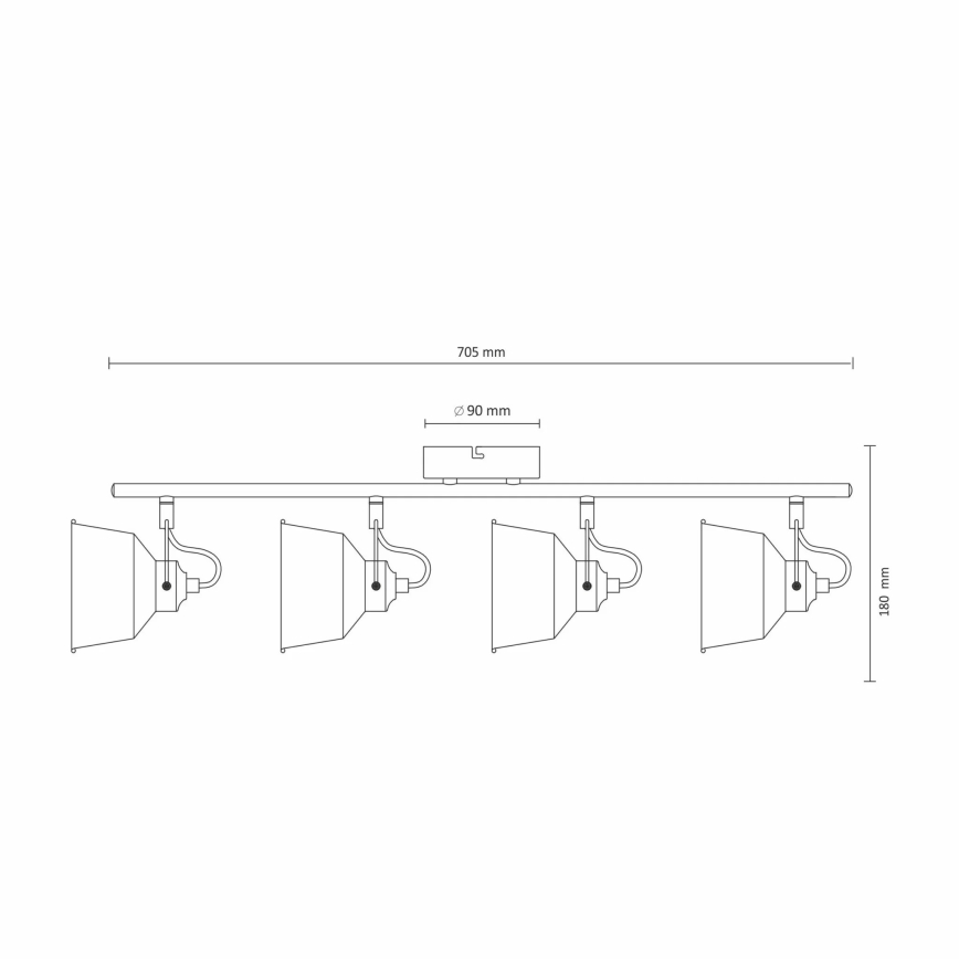LED Таванна закрепена лампа 4xE14/8W/230V