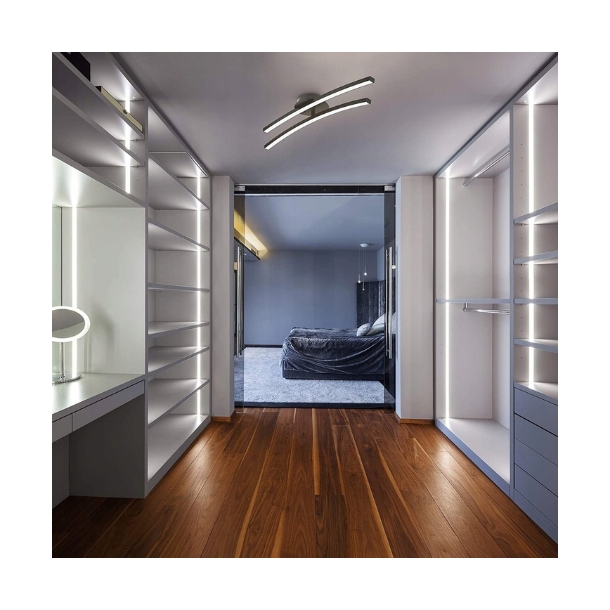 LED таванно осветително тяло 2xLED/6W/230V 3000K черно