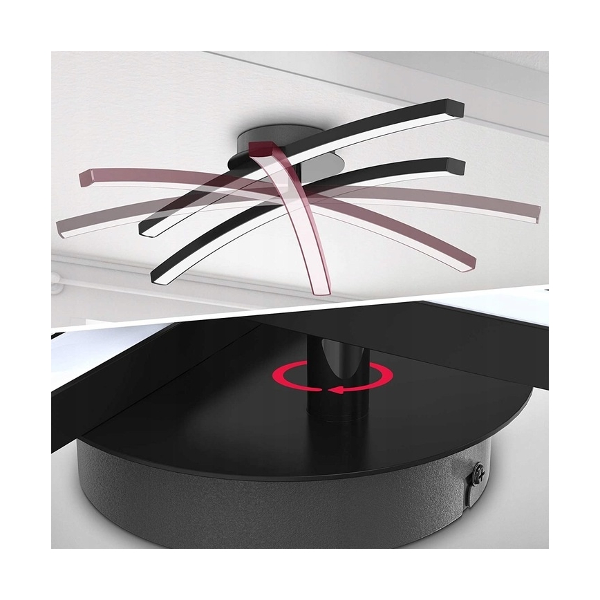 LED таванно осветително тяло 2xLED/6W/230V 3000K черно