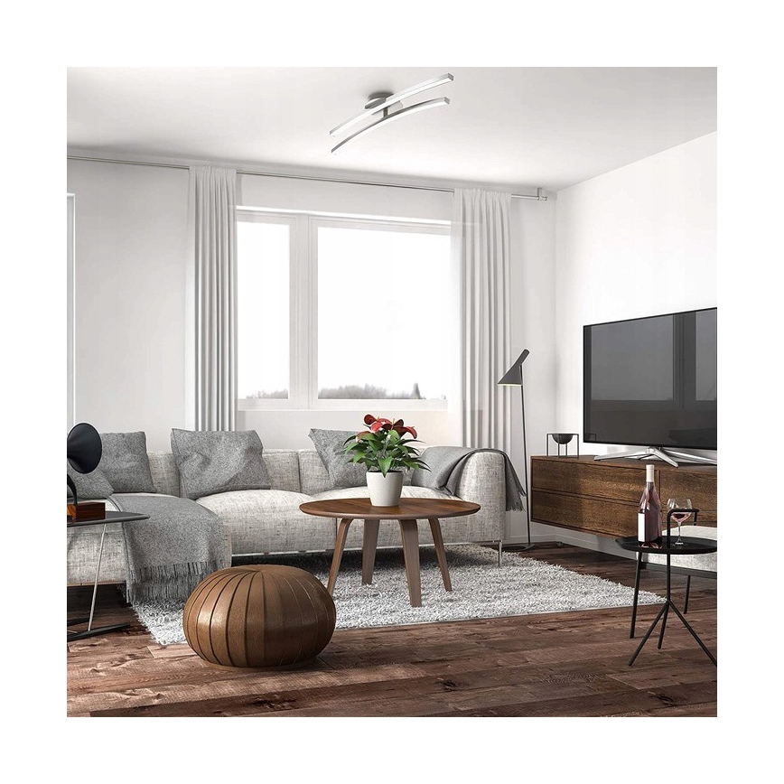 LED таванно осветително тяло 2xLED/6W/230V лъскав хром