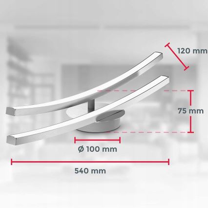 LED таванно осветително тяло 2xLED/6W/230V лъскав хром