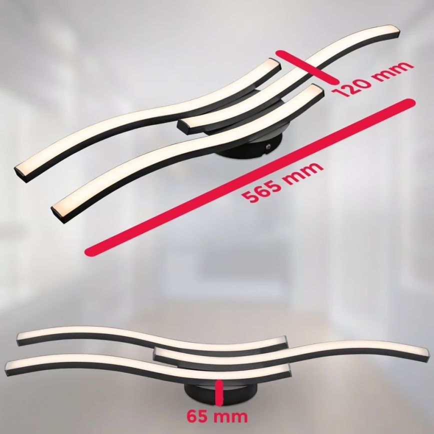 LED таванно осветително тяло 3xLED/6W/230V 2700K черно