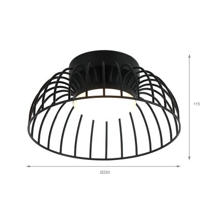 LED таванно осветително тяло BETSY LED/12W/230V Ø 25 см черно
