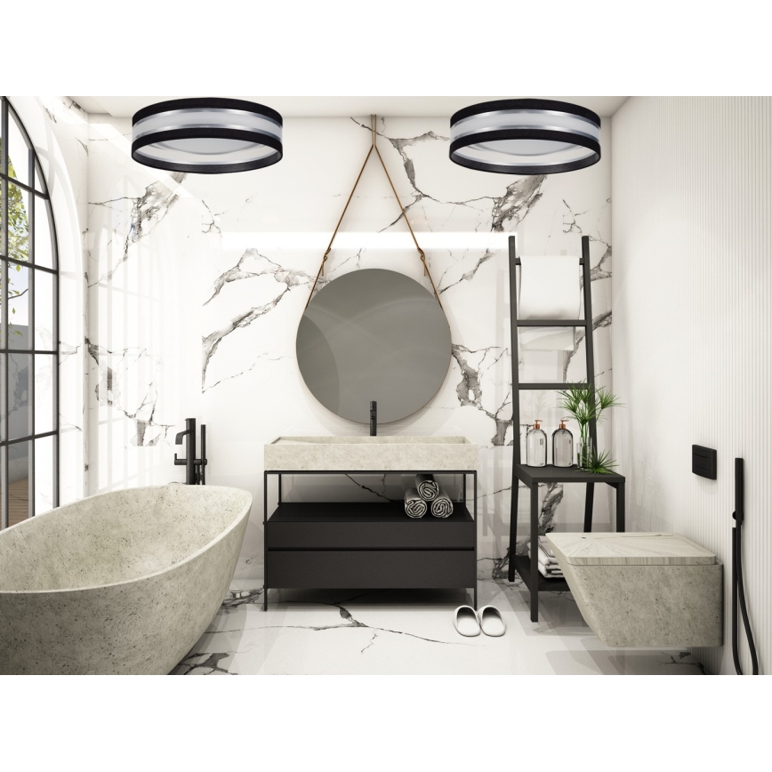 LED таванно осветително тяло CORAL LED/24W/230V черно/сребристо