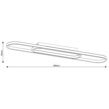 LED таванно осветително тяло CORDOBA LED/26W/230V черно