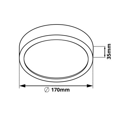 LED таванно осветително тяло DIEGO LED/12W/230V 4000K IP40 Ø 16,5 cm бяло