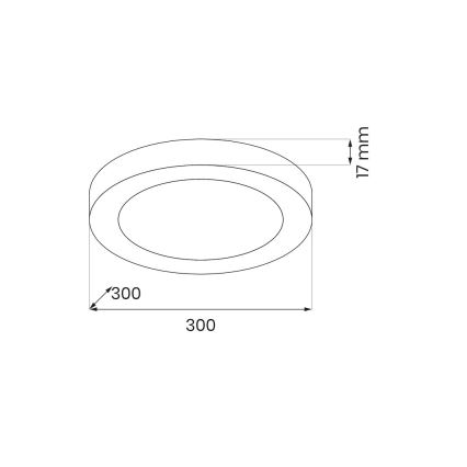 LED таванно осветително тяло EVORA, 24W, 230V, 3000/4000/6000K, Ø 30 см, черно