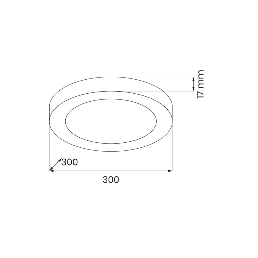LED таванно осветително тяло EVORA, 24W, 230V, 3000/4000/6000K, Ø 30 см, черно