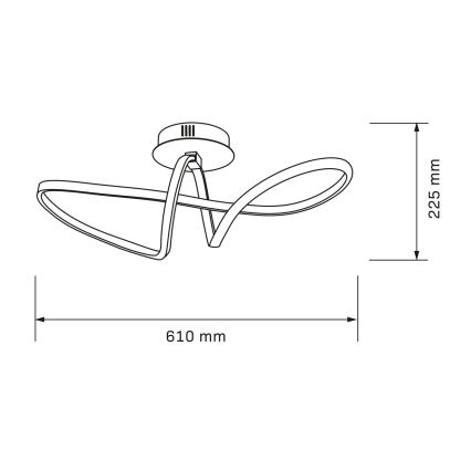 LED таванно осветително тяло FLAVIA LED/33W/230V 24x61 cm черно