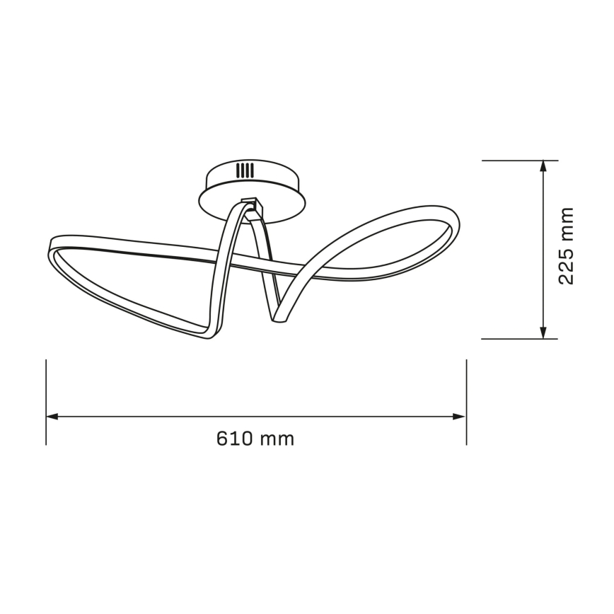 LED таванно осветително тяло FLAVIA LED/33W/230V 24x61 cm черно