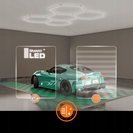 LED таванно осветително тяло HEXAGON LED/128W/85-265V 6000K 248x97 cm CRI 90 IP54 бяло
