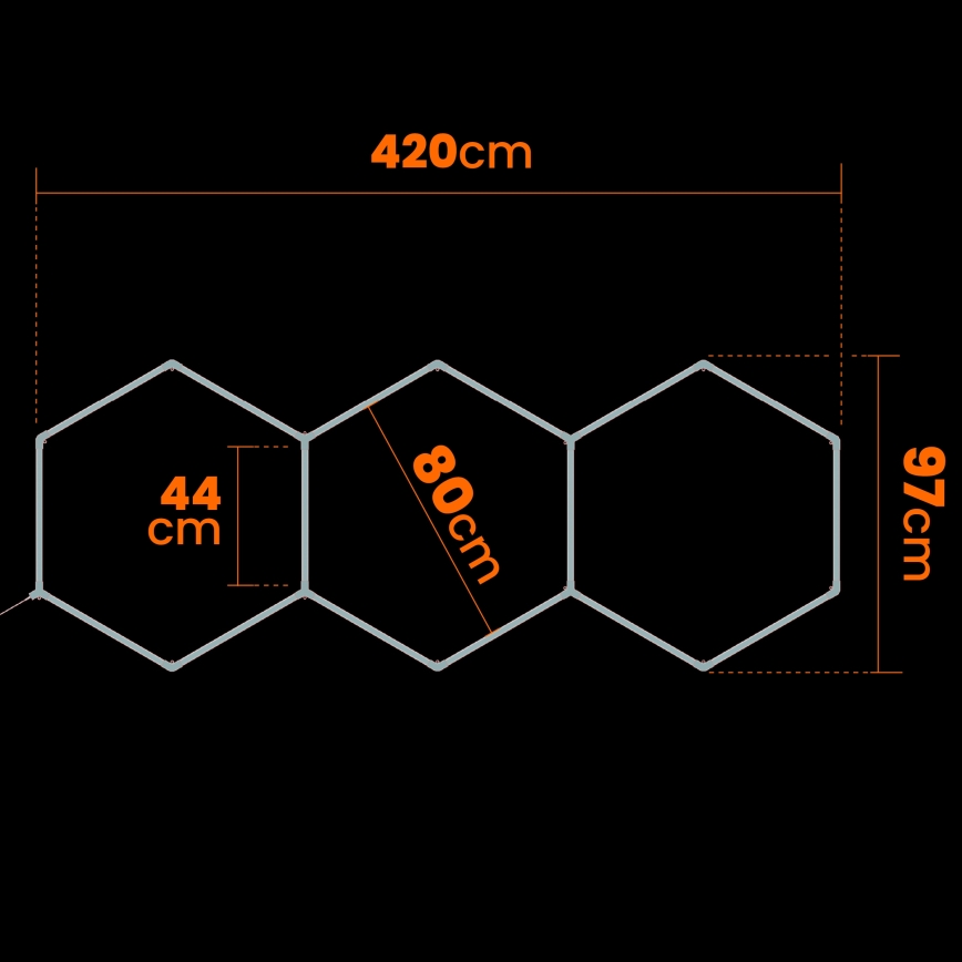 LED таванно осветително тяло HEXAGON LED/128W/85-265V 6000K 248x97 cm CRI 90 IP54 бяло