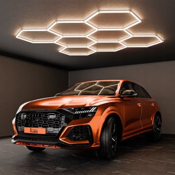 LED таванно осветително тяло HEXAGON LED/280W/85-265V 4000K 313x298 cm CRI 90 IP54 бяло