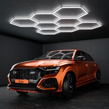 LED таванно осветително тяло HEXAGON LED/350W/85-265V 6500K 313x298 см CRI 90 IP54 бяло