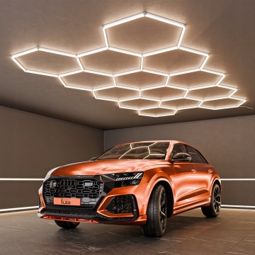 LED таванно осветително тяло HEXAGON LED/570W/85-265V 4000K 522x298 cm CRI 90 IP44 бяло
